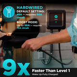 EVIQO Level 2 EV Charger, 48A (50A Max), 240V, Hardwired, J1772 for Non-Tesla EVs